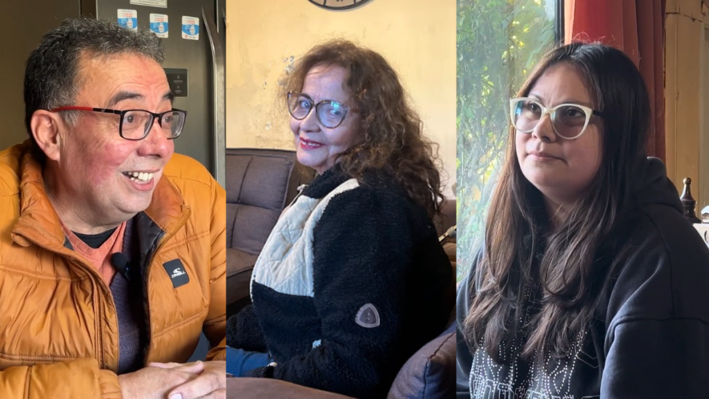De izquierda a derecha: Joel Placencia, Lucía Placencia e Ivannia Placencia.